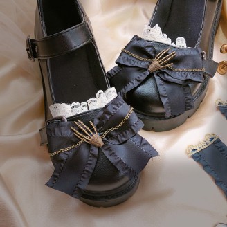 Skeleton Hand Gothic Lolita Style Shoes (HA13)